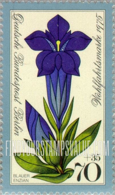 FindYourStampsValue: OCCUPATION SEMI-POSTAL - Flower Type of 1975: Blue gentian