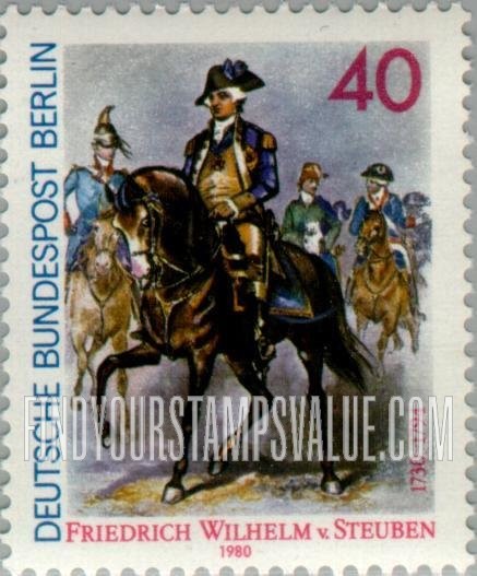 FindYourStampsValue: BERLIN - Von Steuben Leading Troops