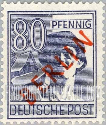 FindYourStampsValue: BERLIN - Laborer: Stamps of Germany 1947-48 with “a” Overprint in Red