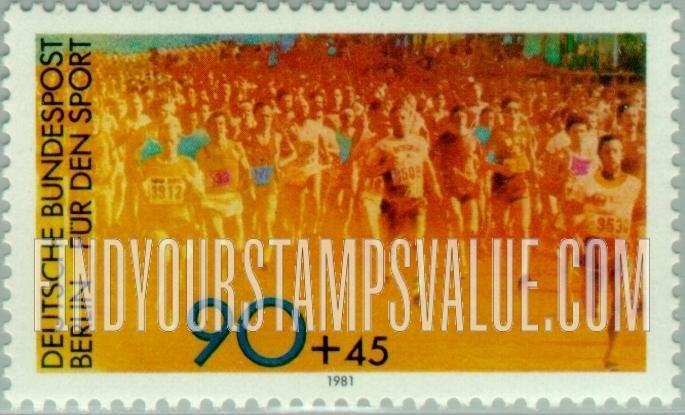FindYourStampsValue: OCCUPATION SEMI-POSTAL - Sports Type of 1981: Cross-county running