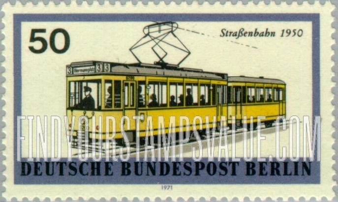 FindYourStampsValue: BERLIN - Strect car, 1950