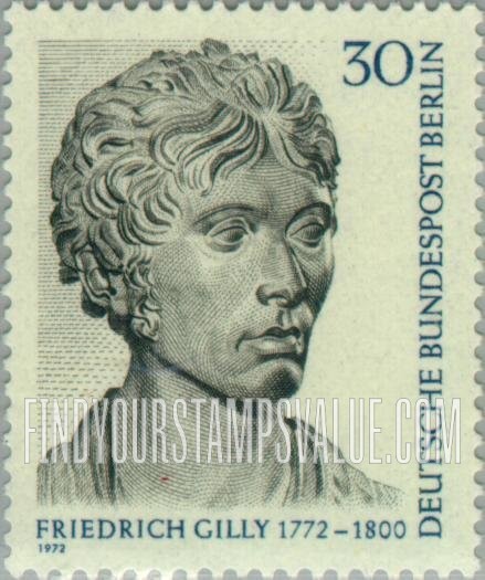 FindYourStampsValue: BERLIN - Friedrich Gilly, by Gottfried Schadow