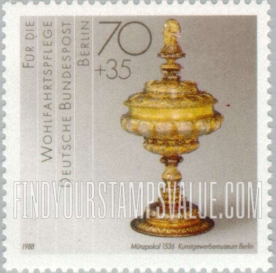 FindYourStampsValue: OCCUPATION SEMI-POSTAL - Artifacts Type of 1988: Lidded goblet, 1536, Kunstgewerbe Museum