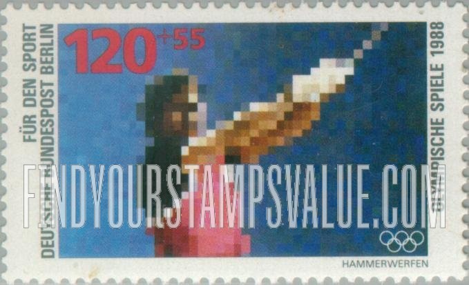 FindYourStampsValue: OCCUPATION SEMI-POSTAL - Sports Type of 1988: Hammer throw
