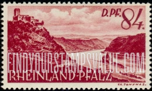 FindYourStampsValue: RHINE PALATINATE - Gutenfels and Pfalzgrafenstein Castles on Rhine