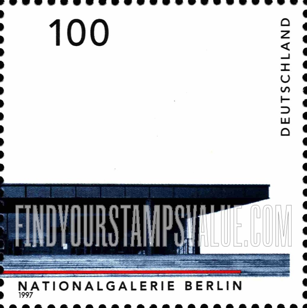 FindYourStampsValue: German Architecture after 1945: New National Gallery, Berlin, by Ludwig Mies van der Rohe