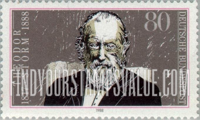 FindYourStampsValue: Theodor Storm (1817-1888), Poet, Novelist