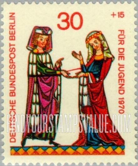 FindYourStampsValue: OCCUPATION SEMI-POSTAL - Minnesinger Type of 1970: Burkhart von Hohenfels