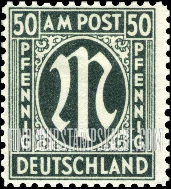FindYourStampsValue: A. M. G. ISSUE - "M" in Circle