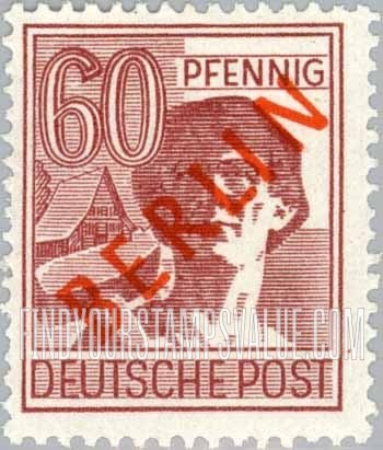 FindYourStampsValue: BERLIN - Laborer: Stamps of Germany 1947-48 with “a” Overprint in Red
