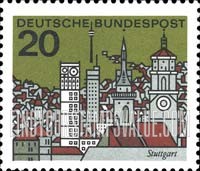 FindYourStampsValue: State Capitals - View of Stuttgart