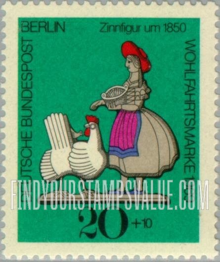 FindYourStampsValue: OCCUPATION SEMI-POSTAL - Tin Toy Type of 1969: Woman feeding chickens