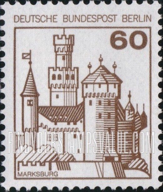 FindYourStampsValue: BERLIN - Castle Type of Germany: Marksburg