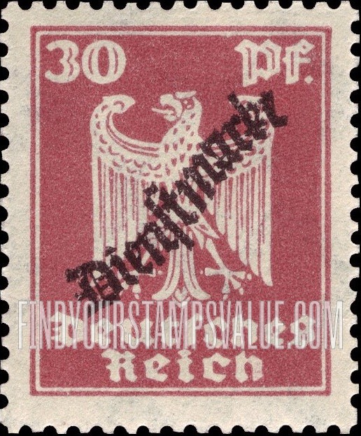 FindYourStampsValue: OFFICIAL - German Eagle: Same Overprint On Issues of 1924