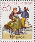FindYourStampsValue: Nothern German Couple dancing in Regional Costumes