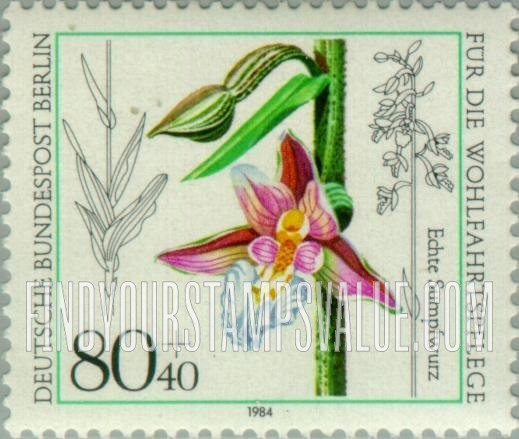 FindYourStampsValue: OCCUPATION SEMI-POSTAL - Orchid Type of 1984: Epipactis palustris
