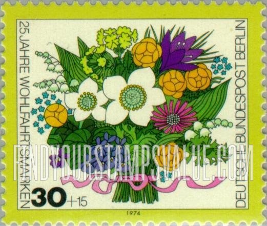 FindYourStampsValue: OCCUPATION SEMI-POSTAL - Flower Type of 1974: Spring bouquet