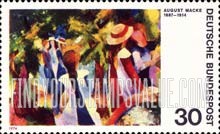 FindYourStampsValue: German Expressionist Painters - Girls under Trees, by August Macke