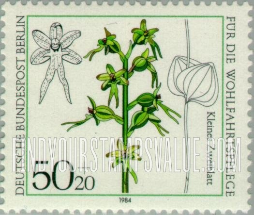 FindYourStampsValue: OCCUPATION SEMI-POSTAL - Orchid Type of 1984: Listera cordata