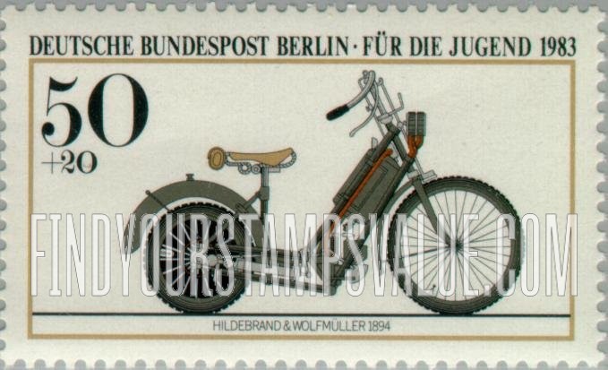 FindYourStampsValue: OCCUPATION SEMI-POSTAL - Motorcycle Type of 1983: Hildebrand & Wolfmuller, 1894