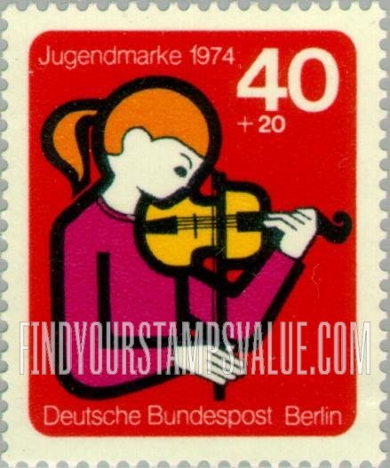 FindYourStampsValue: OCCUPATION SEMI-POSTAL - Youth Type of 1974: Girl violinist
