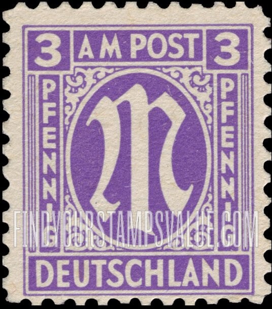 FindYourStampsValue: A. M. G. ISSUE - "M" in Circle