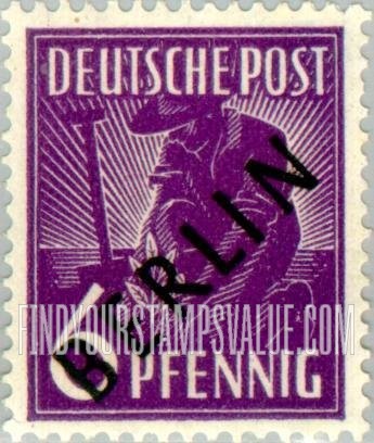 FindYourStampsValue: BERLIN - Planting Olive: Overprinted Diagonally in Black