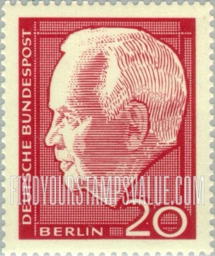 FindYourStampsValue: BERLIN - Lübke Type of Germany, 1964