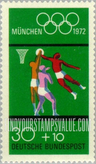 FindYourStampsValue: SEMI-POSTAL - Olympic Games Type of 1972: Basketball