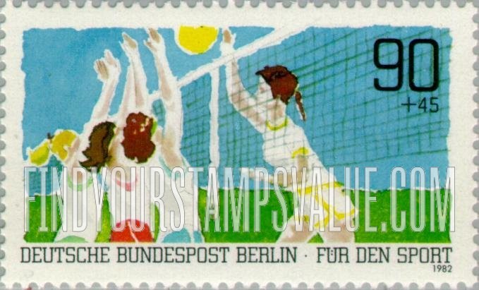 FindYourStampsValue: OCCUPATION SEMI-POSTAL - Sports Type of 1982: Volleyball