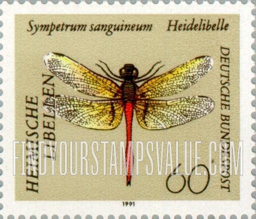 FindYourStampsValue: Dragonflies: Sympetrum sanguineum