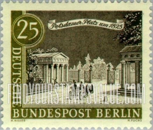 FindYourStampsValue: BERLIN - Views of Old Berlin: Potsdam Square, 1825