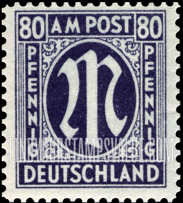 FindYourStampsValue: A. M. G. ISSUE - "M" in Circle