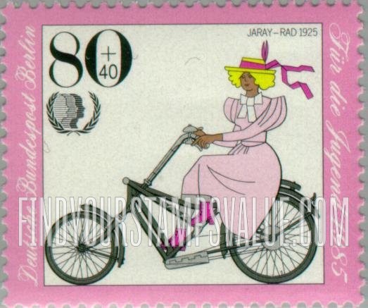 FindYourStampsValue: OCCUPATION SEMI-POSTAL - Bicycle Type of 1985: Jaray bicycle, 1925