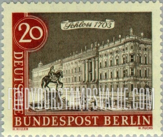 FindYourStampsValue: BERLIN - Views of Old Berlin: Berlin Palace, 1703