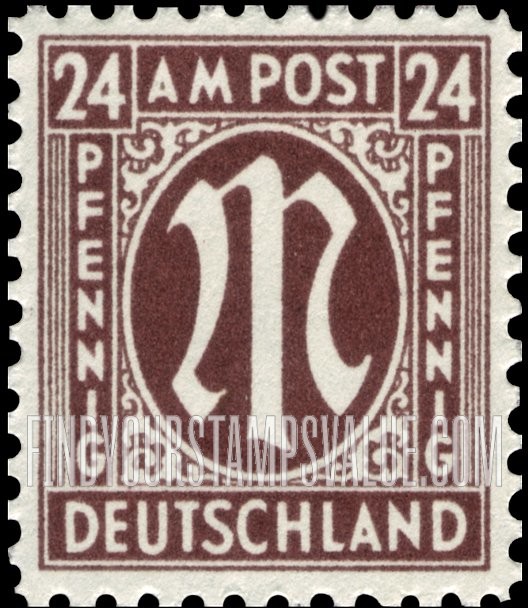 FindYourStampsValue: A. M. G. ISSUE - "M" in Circle