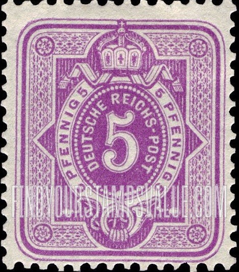 FindYourStampsValue: “PFENNIG” without final “E”: Types of 1875-77
