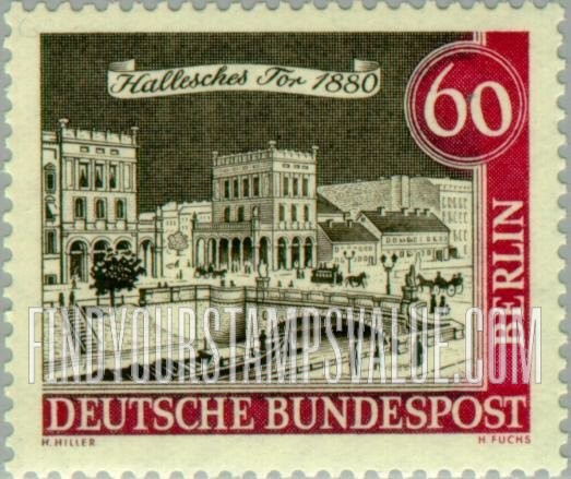 FindYourStampsValue: BERLIN - Views of Old Berlin: Halle Gate, 1880