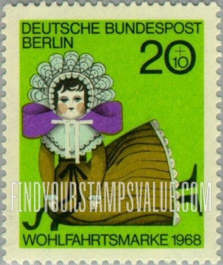 FindYourStampsValue: OCCUPATION SEMI-POSTAL - Doll Type of 1968: Various 19th century dolls in sitting position
