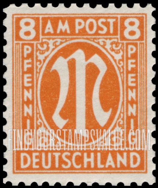 FindYourStampsValue: A. M. G. ISSUE - "M" in Circle