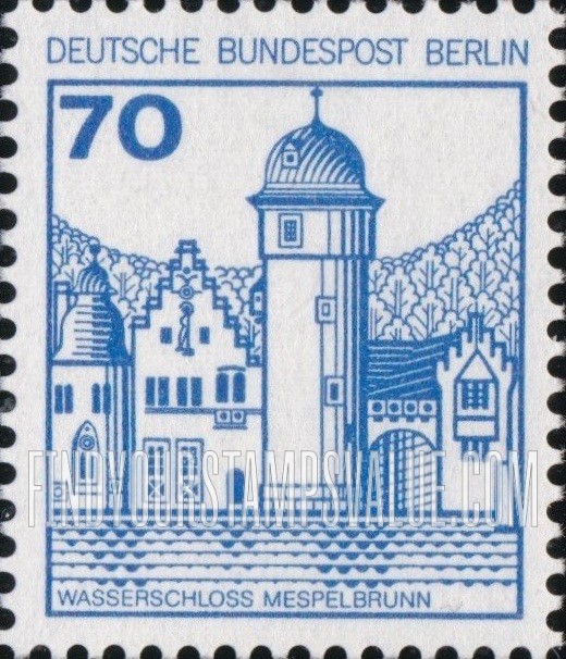 FindYourStampsValue: BERLIN - Castle Type of Germany: Mespelbrunn