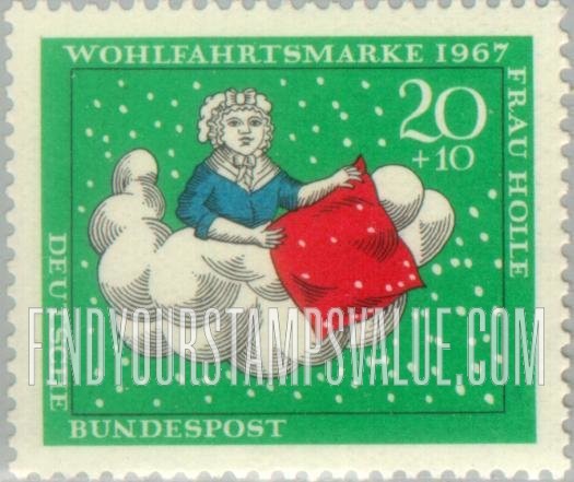 FindYourStampsValue: SEMI-POSTAL - Various Scenes from Frau Holle: Fairy Tale Type of 1965