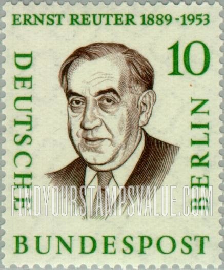 FindYourStampsValue: BERLIN - Portraits: Ernst Reuter, mayor of Berlin