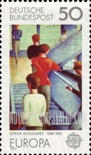 FindYourStampsValue: Europa - Bauhaus Staircase, by Oskar Schlemmer
