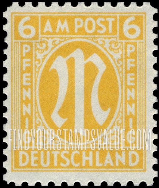 FindYourStampsValue: A. M. G. ISSUE - "M" in Circle