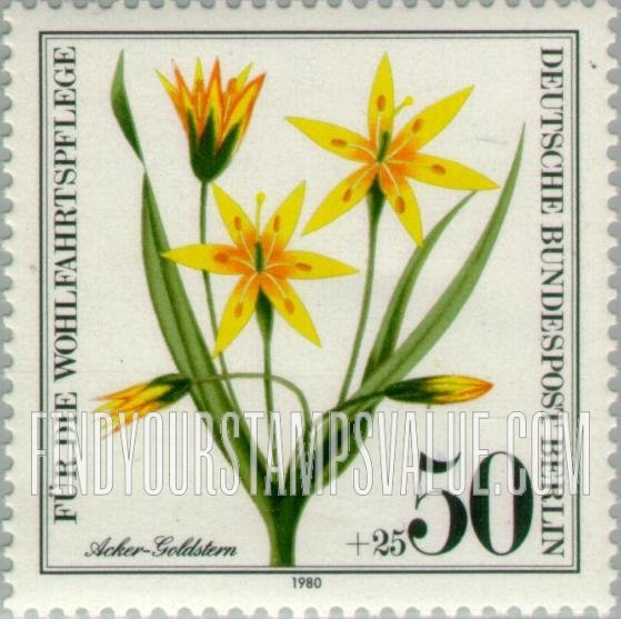 FindYourStampsValue: OCCUPATION SEMI-POSTAL - Wildflower Type of 1980: Yellow gagea
