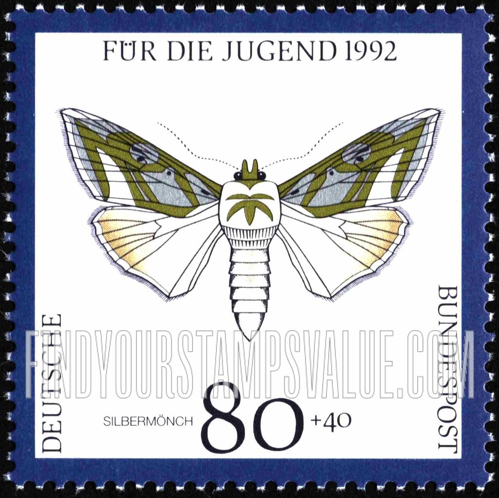 FindYourStampsValue: SEMI-POSTAL - Endangered Butterfly Type of 1991: Silbermonch