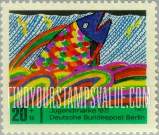 FindYourStampsValue: OCCUPATION SEMI-POSTAL - Children’s Drawings Type of 1971: Fish