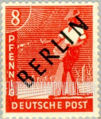 FindYourStampsValue: BERLIN - Sower: Overprinted Diagonally in Black
