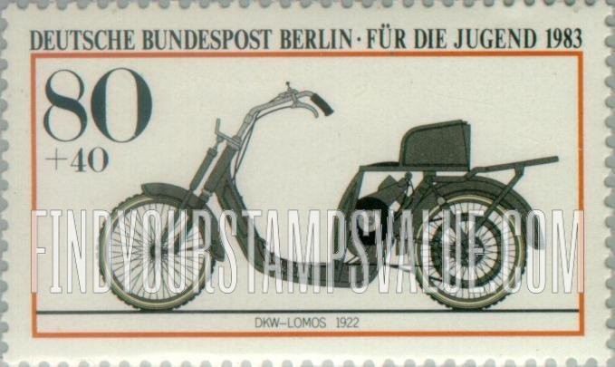 FindYourStampsValue: OCCUPATION SEMI-POSTAL - Motorcycle Type of 1983: DKW-Lomos, 1922